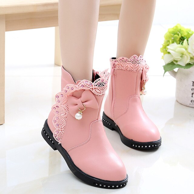 Nowe skórzane buty dla dziewczynek - modna kokardka, wodoodporne - Wianko - 12