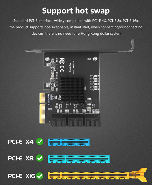 Karta rozszerzeń PCI-E do SATA3.0, kontroler 6 portów SATA III, obsługa HDD i SSD - Wianko - 6