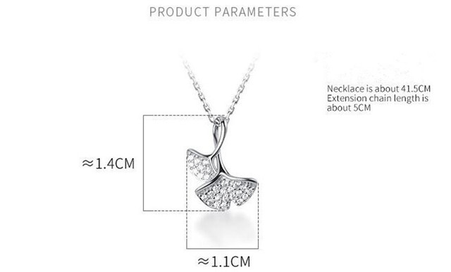 Naszyjnik 925 Sterling Silver z podwójnym liściem moreli w świeżym, małym rozmiarze - modna biżuteria dla dziewczynki - Wianko - 11