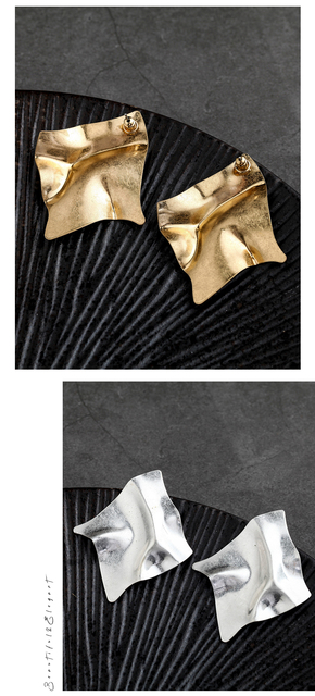 Kolczyki zapięcie sztyft złoty kolor srebrne Goth geometria Vintage - Wianko - 4