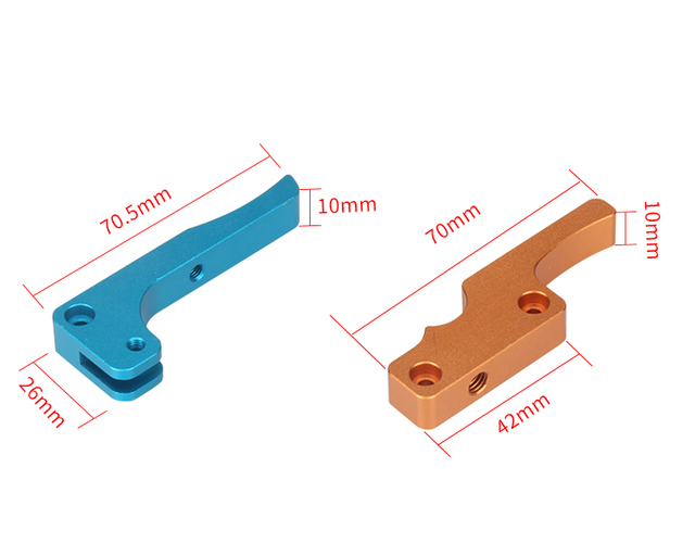 Rampa 3D drukarki 1.75mm/MK8, zestaw wytłaczarek w kolorze turkusowo-złotym, blok aluminiowy Hotend drukarki 3D z metalu, krótki naped Bowden - Wianko - 2