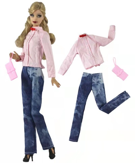 Koszula bluzka i spodnie 1/6 BJD dla lalki Barbie - zestaw ubrań na akcesoria Barbie - Wianko - 23