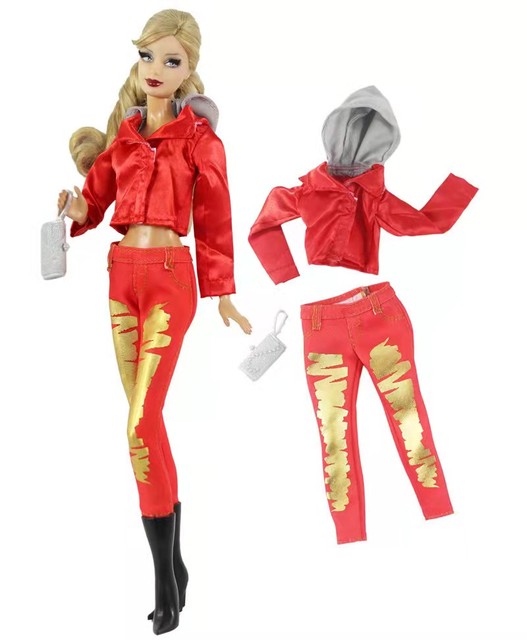 Koszula bluzka i spodnie 1/6 BJD dla lalki Barbie - zestaw ubrań na akcesoria Barbie - Wianko - 19