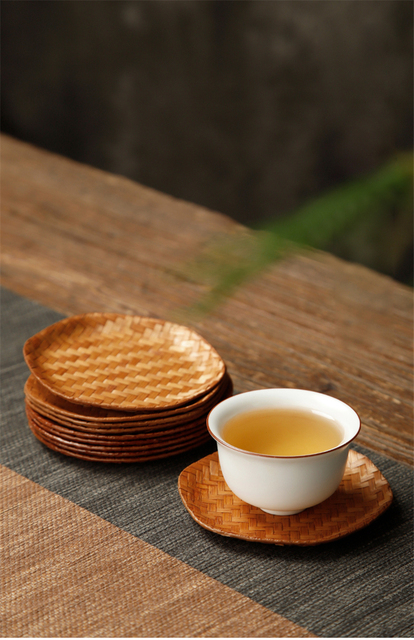 Bambusowa podkładka na kubek do herbaty japońskiej z izolacją termiczną - zestaw do herbaty Kung Fu - Wianko - 1