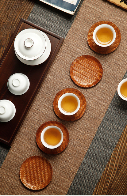 Bambusowa podkładka na kubek do herbaty japońskiej z izolacją termiczną - zestaw do herbaty Kung Fu - Wianko - 7