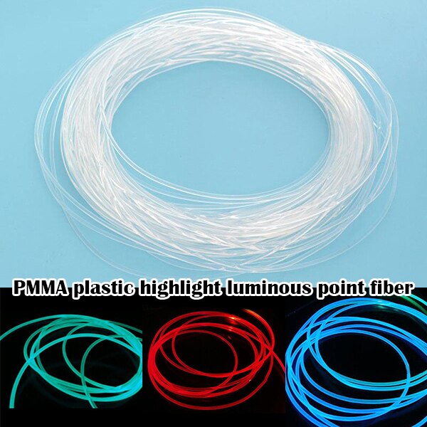 Długi kabel światłowodowy PMMA, boczna poświata, średnica: 1.5mm/2mm/3mm, dla samochodów LED, światło jasne DEC889 - Wianko - 1