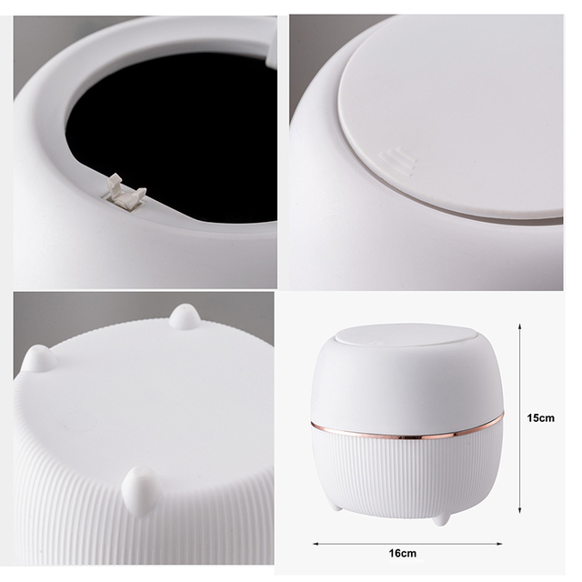 Kosz na śmieci biurkowy Mini nocna Skandynawska moda luksusowy stolik do herbaty małe wiadro gospodarstwa domowego - Wianko - 5