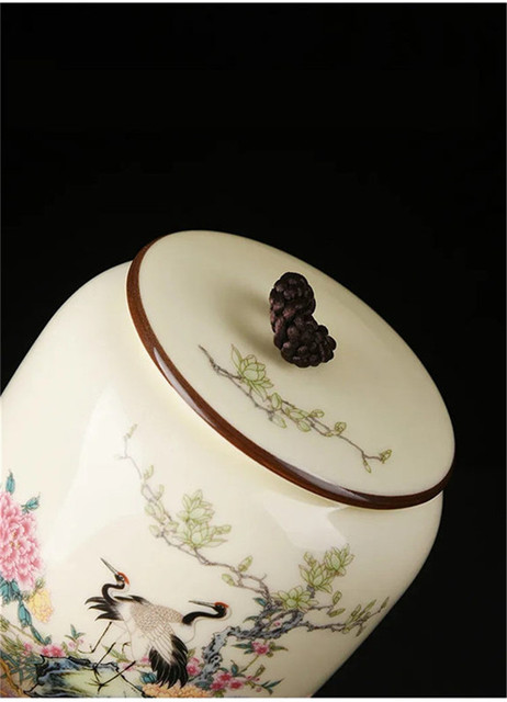 Duża ceramika-4 wzory chińskie słoik herbaty, przenośny pojemnik na herbatę z uszczelnieniem, idealny do kawy i herbaty - Wianko - 5
