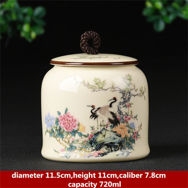 Duża ceramika-4 wzory chińskie słoik herbaty, przenośny pojemnik na herbatę z uszczelnieniem, idealny do kawy i herbaty - Wianko - 19