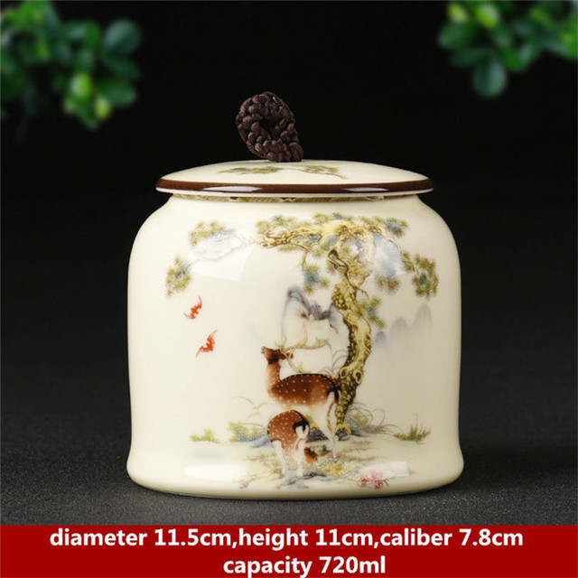 Duża ceramika-4 wzory chińskie słoik herbaty, przenośny pojemnik na herbatę z uszczelnieniem, idealny do kawy i herbaty - Wianko - 18