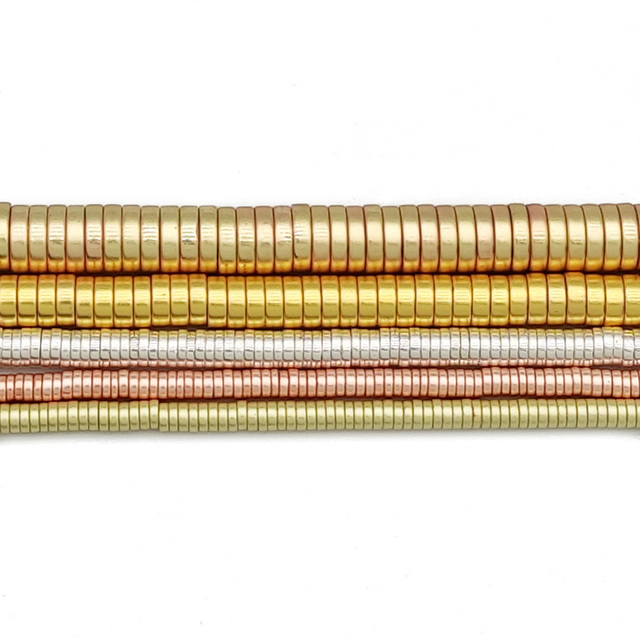 Koraliki z hematytu o kształcie monety, w kolorze matowego różowego złota, 3/4/6/8mm, do tworzenia biżuterii DIY - Wianko - 7