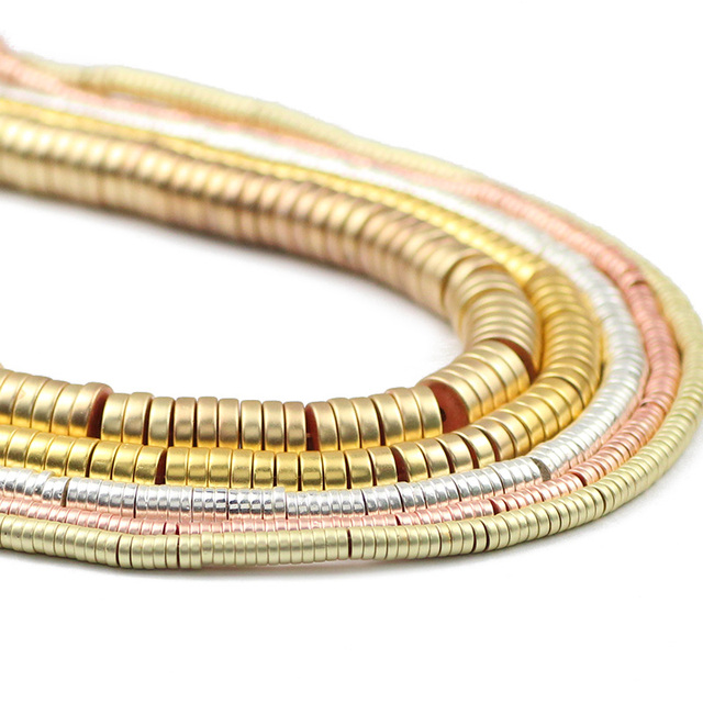 Koraliki z hematytu o kształcie monety, w kolorze matowego różowego złota, 3/4/6/8mm, do tworzenia biżuterii DIY - Wianko - 2
