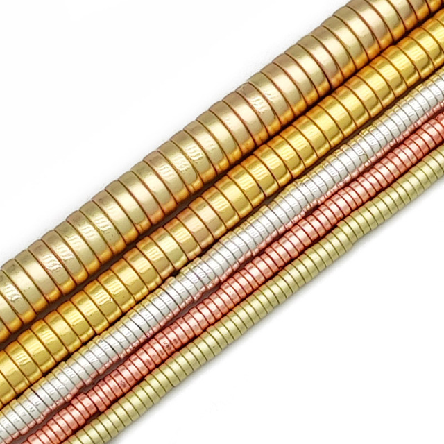 Koraliki z hematytu o kształcie monety, w kolorze matowego różowego złota, 3/4/6/8mm, do tworzenia biżuterii DIY - Wianko - 6