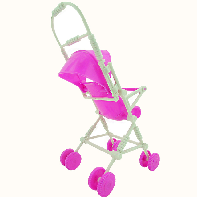 Różowy wózek dla lalek Barbie Kelly 1:12 z akcesoriami - Wianko - 2