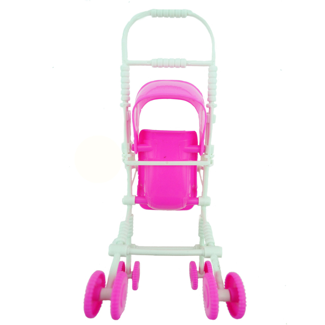Różowy wózek dla lalek Barbie Kelly 1:12 z akcesoriami - Wianko - 3