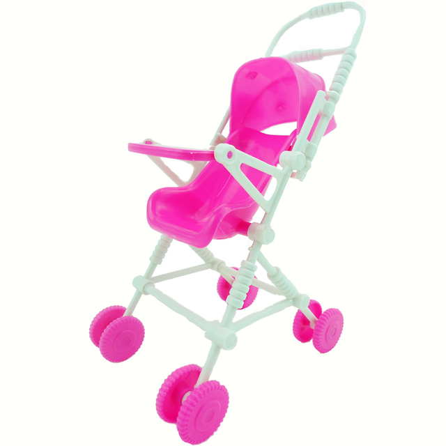 Różowy wózek dla lalek Barbie Kelly 1:12 z akcesoriami - Wianko - 1