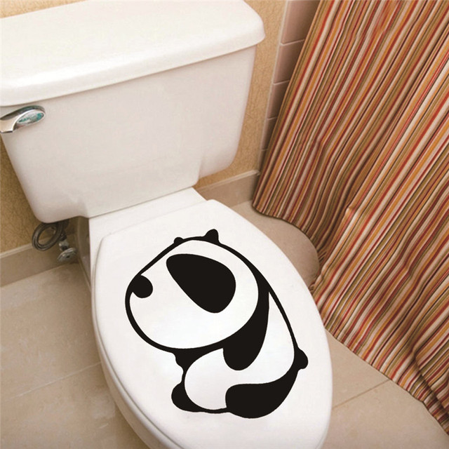 Panda Naklejki ścienne szklane drzwi do łazienki dekoracyjne toaleta dom - Wianko - 2