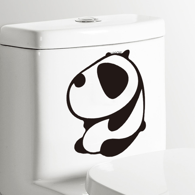 Panda Naklejki ścienne szklane drzwi do łazienki dekoracyjne toaleta dom - Wianko - 4