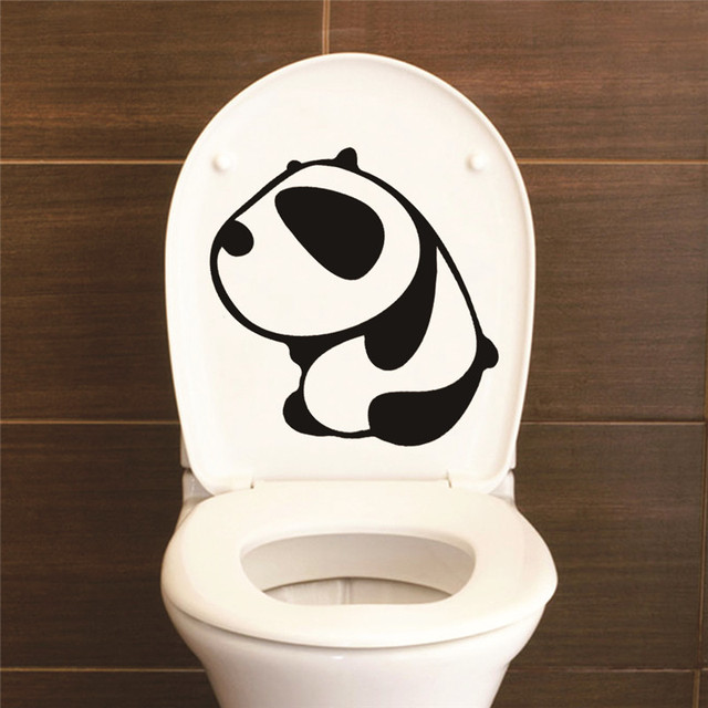 Panda Naklejki ścienne szklane drzwi do łazienki dekoracyjne toaleta dom - Wianko - 3