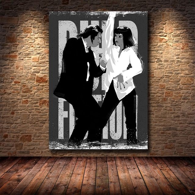 Plakaty i druki obrazu Pulp Fiction Quentina Tarantino - dekoracyjne ozdoby domu bez ramki (Vintage film) - Wianko - 1