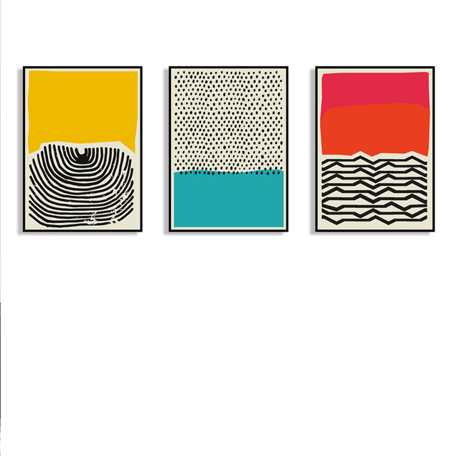 Obrazy ścienne bez ramki - nowoczesne geometria w stylu Pop Art, Morandi kolor Dot, dekoracja pokoju domowego - malarstwo i kaligrafia - Wianko - 9
