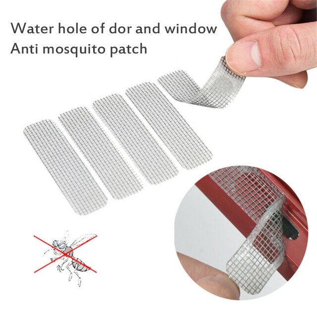 Zestaw 5 taśm naprawczych do drzwi i okien - naprawa otworów w moskitierze, odporność na muchy i robaki - akcesoria do naprawy - Wianko - 1