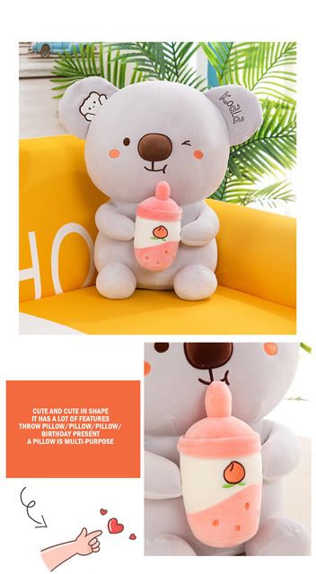Pluszowa lalka Koala herbata mleczna 40CM - miękki tłuszcz, poduszka do domu i dekoracja pokoju, prezent urodzinowy dla niej - Wianko - 10