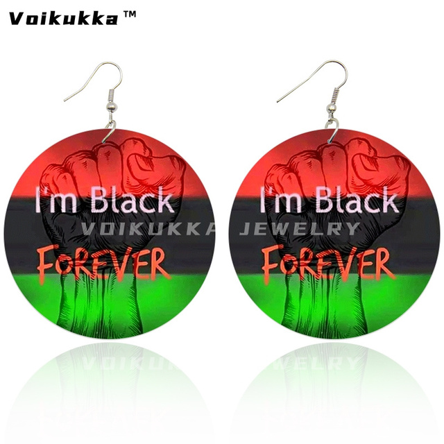 Kolczyki wiszące Voikukka - czarne drewniane, dwustronne, dla kobiet, prezenty - Wianko - 15