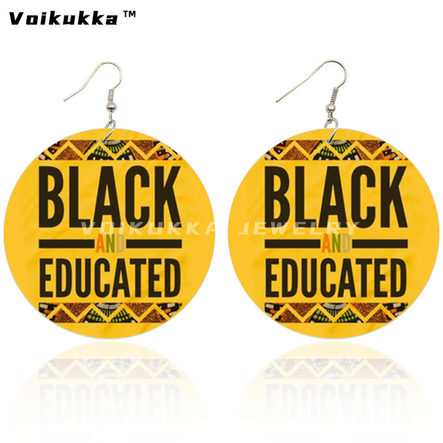 Kolczyki wiszące Voikukka - czarne drewniane, dwustronne, dla kobiet, prezenty - Wianko - 9