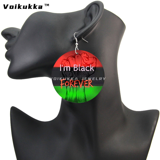 Kolczyki wiszące Voikukka - czarne drewniane, dwustronne, dla kobiet, prezenty - Wianko - 16