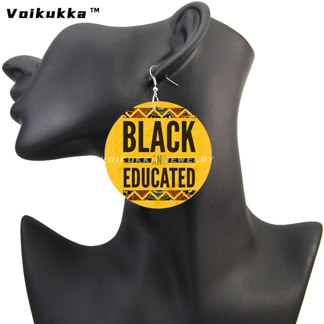 Kolczyki wiszące Voikukka - czarne drewniane, dwustronne, dla kobiet, prezenty - Wianko - 10