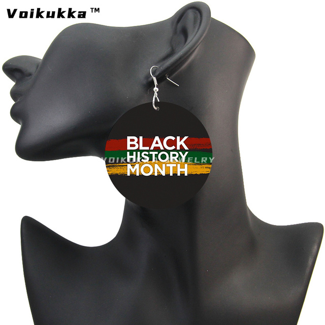 Kolczyki wiszące Voikukka - czarne drewniane, dwustronne, dla kobiet, prezenty - Wianko - 14