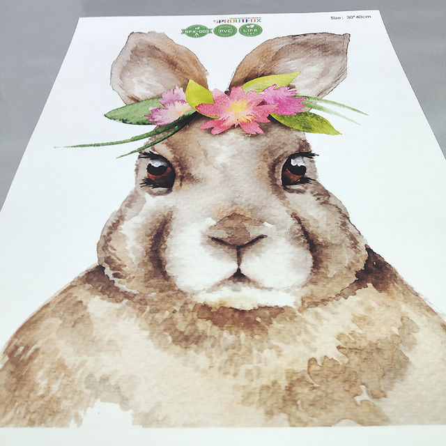 Dekoracyjne naklejki ścienne z dużymi oczami: Śliczny królik dla pokoju dziecięcego i salonu - Wianko - 10