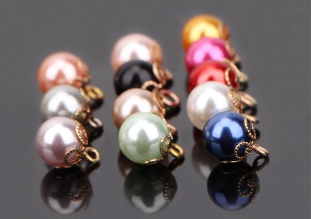 Guziki perłowe 10 mm, 5 szt., złote koronki, wysokiej jakości (do dekoracji, szycia i scrapbookingu) - Wianko - 27