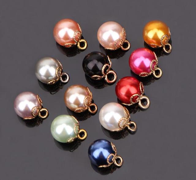 Guziki perłowe 10 mm, 5 szt., złote koronki, wysokiej jakości (do dekoracji, szycia i scrapbookingu) - Wianko - 29