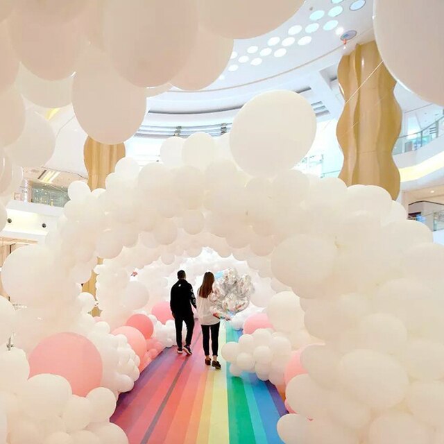 Matowe białe balony lateksowe 5, 10, 12, 18, 36 - dekoracje ślubne, urodzinowe - Wianko - 4