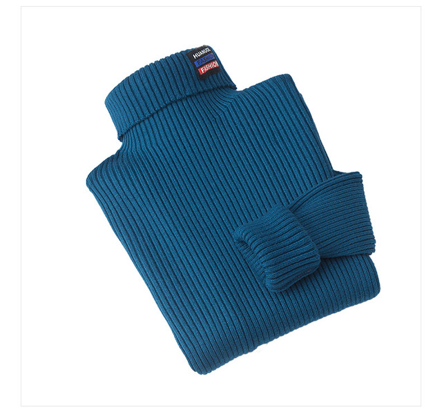 Jesienny sweter z golfem dla chłopców - nowoczesny styl, solidne wykonanie, gruba dzianina długim rękawem - Wianko - 8