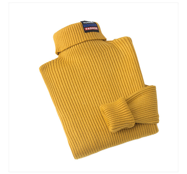 Jesienny sweter z golfem dla chłopców - nowoczesny styl, solidne wykonanie, gruba dzianina długim rękawem - Wianko - 7