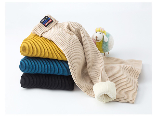 Jesienny sweter z golfem dla chłopców - nowoczesny styl, solidne wykonanie, gruba dzianina długim rękawem - Wianko - 5