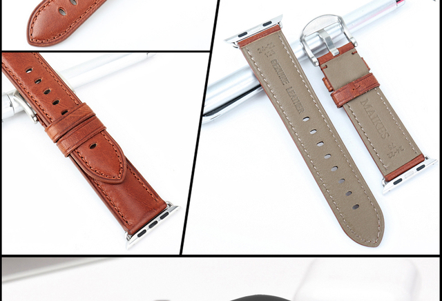 Skórzana opaska MAIKES na zegarek Apple Watch 44mm 42mm 40mm 38mm serii 4/3/2/1 dla mężczyzn i kobiet - czarny pasek iWatch Watchband - Wianko - 19
