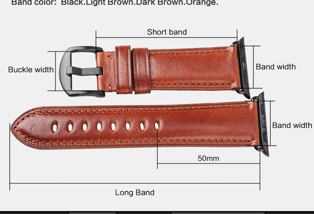 Skórzana opaska MAIKES na zegarek Apple Watch 44mm 42mm 40mm 38mm serii 4/3/2/1 dla mężczyzn i kobiet - czarny pasek iWatch Watchband - Wianko - 7