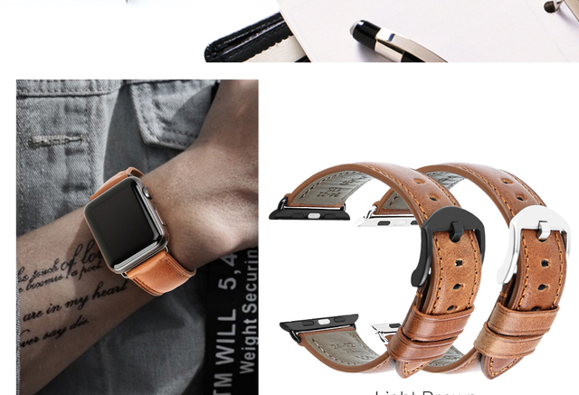 Skórzana opaska MAIKES na zegarek Apple Watch 44mm 42mm 40mm 38mm serii 4/3/2/1 dla mężczyzn i kobiet - czarny pasek iWatch Watchband - Wianko - 10