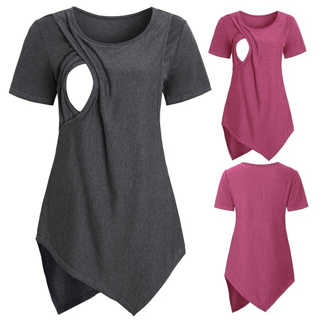 Majtki T-shirt z krótkim rękawem dla kobiet w ciąży i karmiących piersią - Wianko - 1