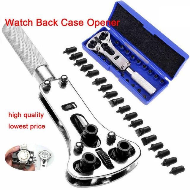 Zestaw narzędzi do naprawy zegarków - klucz regulowany do odkręcania śruby mocującej i otwieracz do koperty z trzema szczękami - Wianko - 1