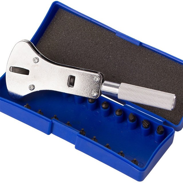 Zestaw narzędzi do naprawy zegarków - klucz regulowany do odkręcania śruby mocującej i otwieracz do koperty z trzema szczękami - Wianko - 5
