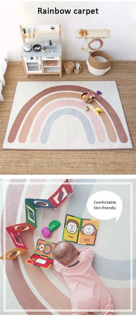 Dywany Bubble Kiss Rainbow do salonu, pokoju dziecięcego i sypialni - mata podłogowa Home Decor Salon Nordic dla dzieci - prezent - Wianko - 10