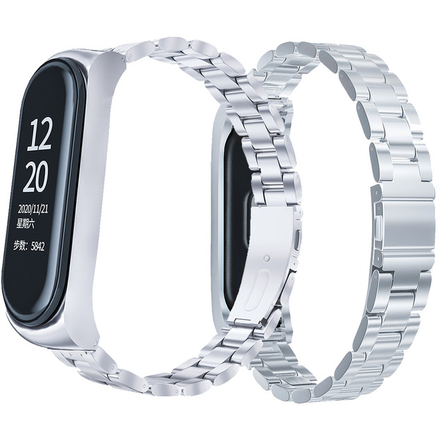 Stalowe paski zegarka z bransoletą ze stali nierdzewnej do Xiaomi Mi M3-M6 oraz Miband 3-6 - Wianko - 5