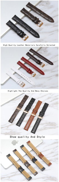 Pasek do zegarka Daniel Wellington Watch Band z skóry czarnej, z brązowym zegarkiem, zapięciem w różowym złocie - 14mm, 18mm, 20mm - Wianko - 11