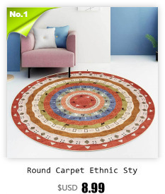 Miękka mata podłogowa z klasycznym geometrycznym wzorem kwiatowym - okrągły dywan antypoślizgowy, idealny do salonu i sypialni - Wianko - 1