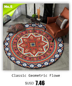 Miękka mata podłogowa z klasycznym geometrycznym wzorem kwiatowym - okrągły dywan antypoślizgowy, idealny do salonu i sypialni - Wianko - 5